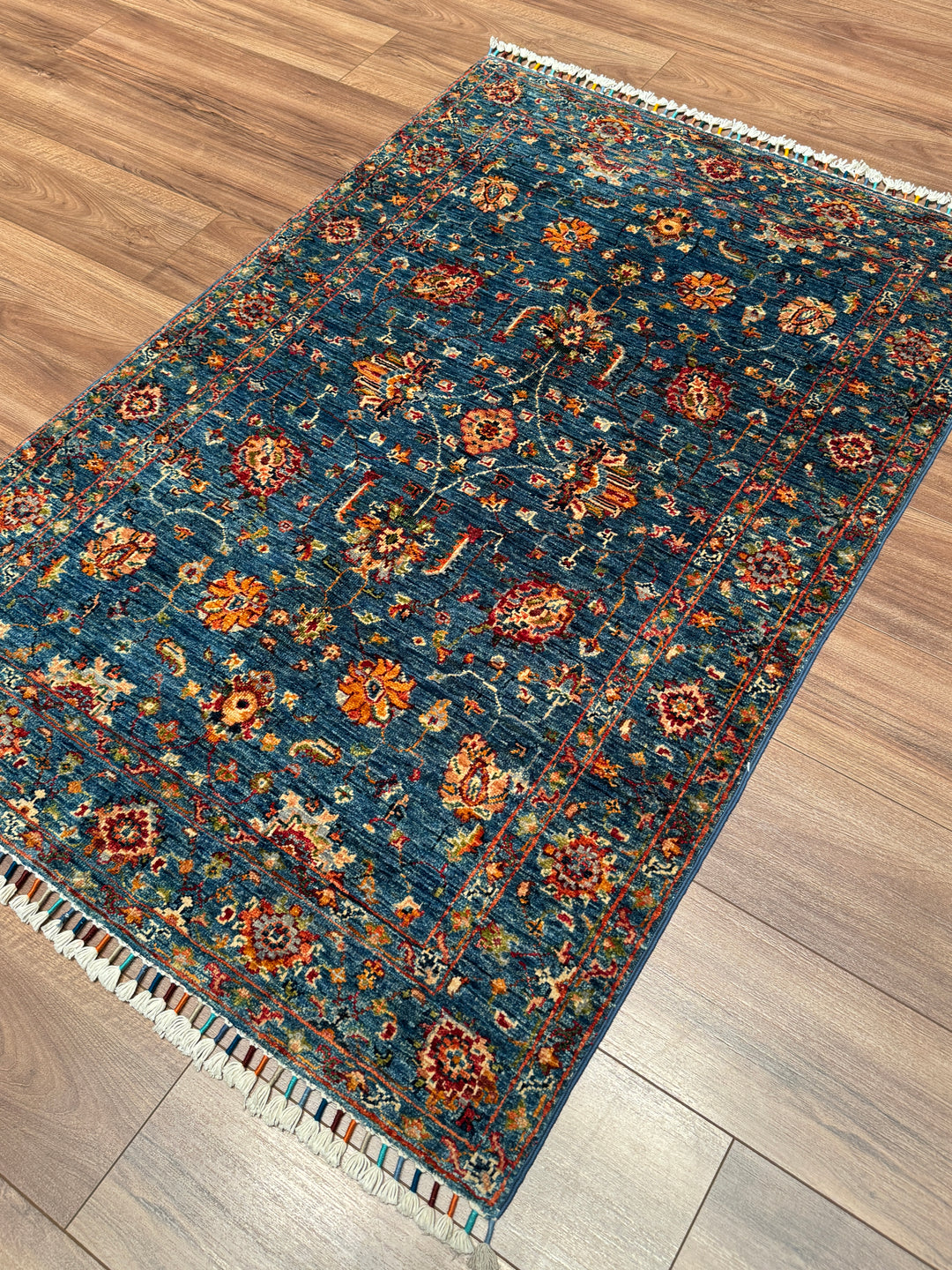 Sultani Binbirgece Orijinal El Dokuması Bej Kök Boya Yün Halı 102x151 1.54 Metrekare - 3x5 ft