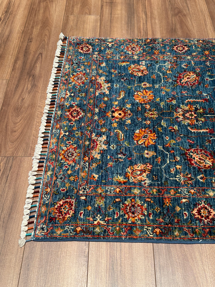 Sultani Binbirgece Orijinal El Dokuması Bej Kök Boya Yün Halı 102x151 1.54 Metrekare - 3x5 ft