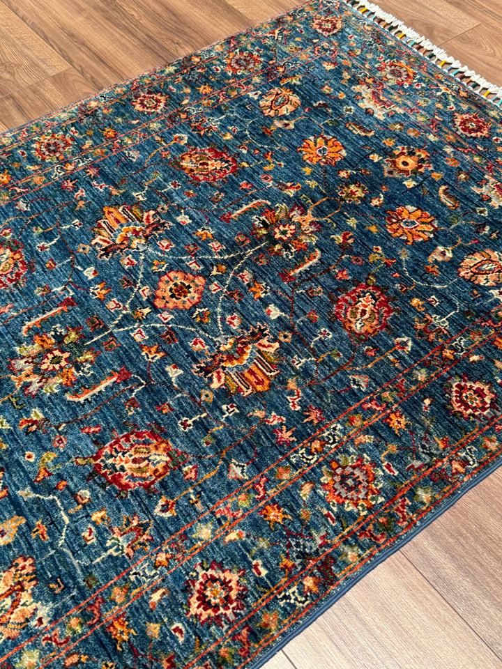 Sultani Binbirgece Orijinal El Dokuması Bej Kök Boya Yün Halı 102x151 1.54 Metrekare - 3x5 ft