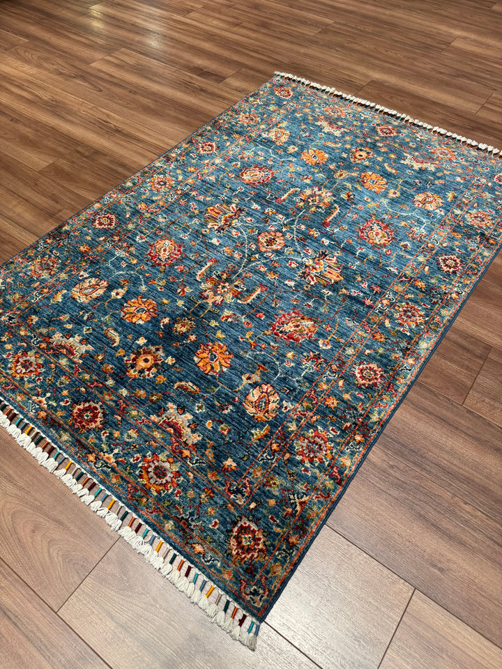 Sultani Binbirgece Orijinal El Dokuması Bej Kök Boya Yün Halı 102x151 1.54 Metrekare - 3x5 ft