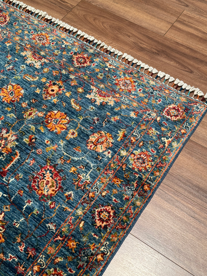 Sultani Binbirgece Orijinal El Dokuması Bej Kök Boya Yün Halı 102x151 1.54 Metrekare - 3x5 ft