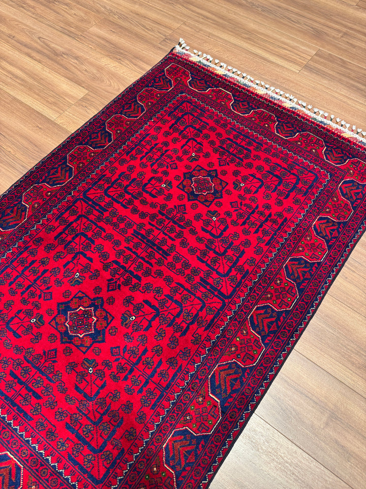 Afgan Halısı Hamyap Orijinal El Dokuması Kök Boya Yün 0.98x152 1.49 Metrekare - 3x5 ft