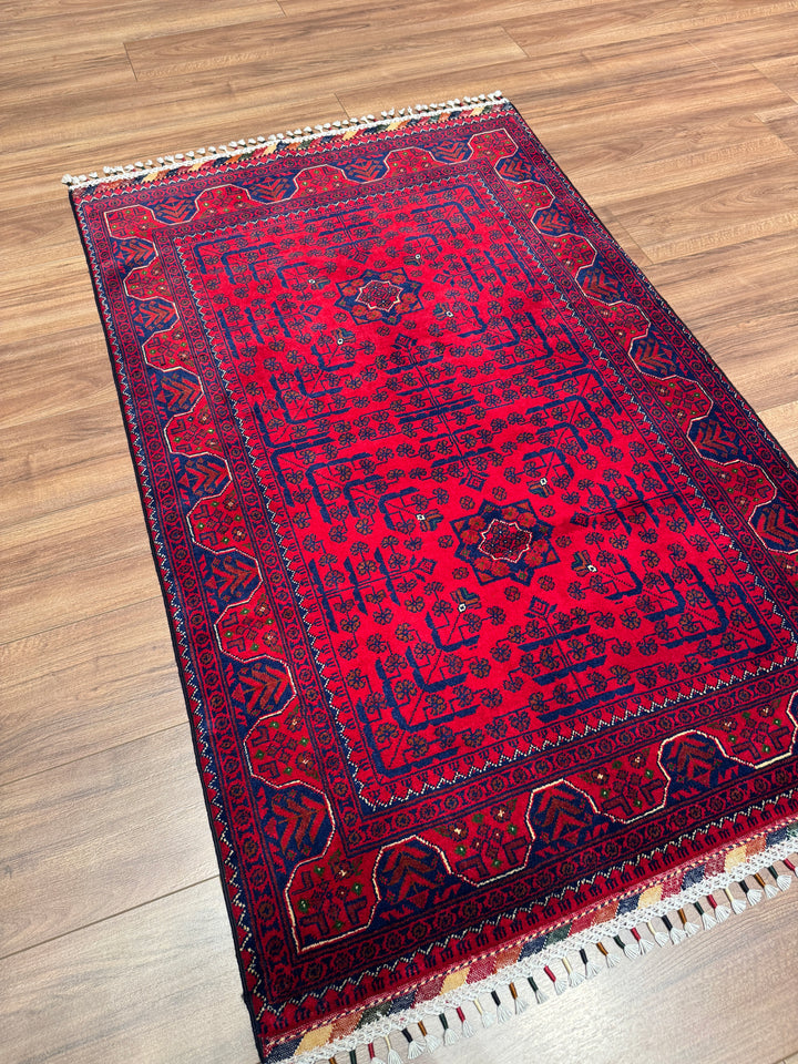 Afgan Halısı Hamyap Orijinal El Dokuması Kök Boya Yün 0.98x152 1.49 Metrekare - 3x5 ft