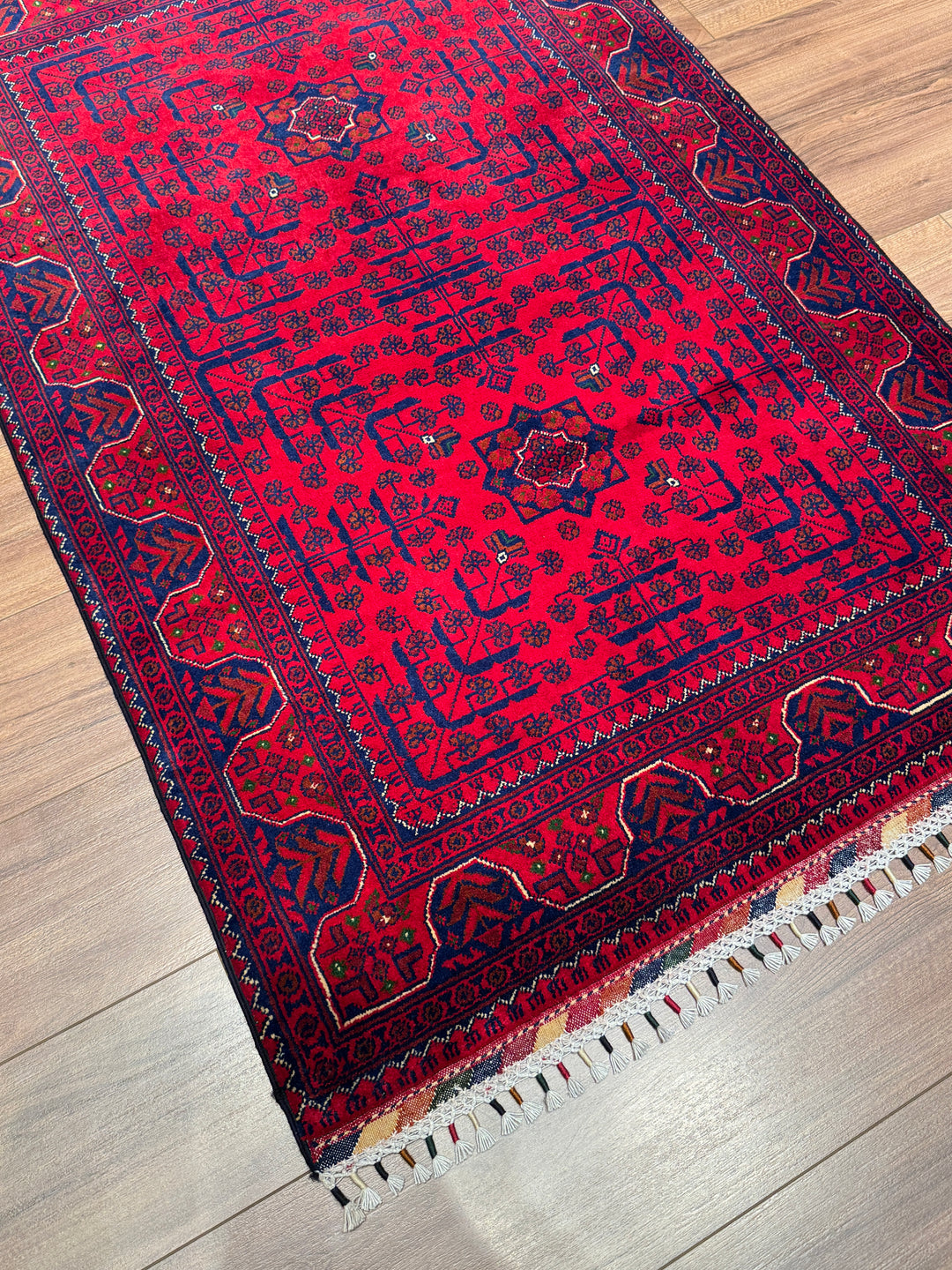 Afgan Halısı Hamyap Orijinal El Dokuması Kök Boya Yün 0.98x152 1.49 Metrekare - 3x5 ft