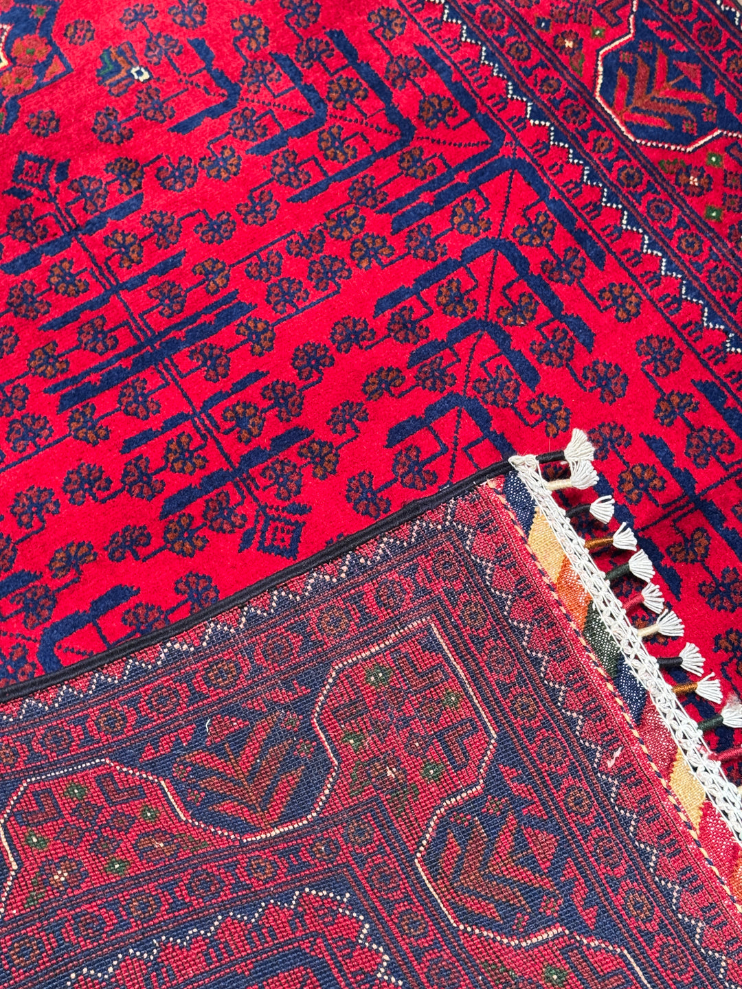 Afgan Halısı Hamyap Orijinal El Dokuması Kök Boya Yün 0.98x152 1.49 Metrekare - 3x5 ft