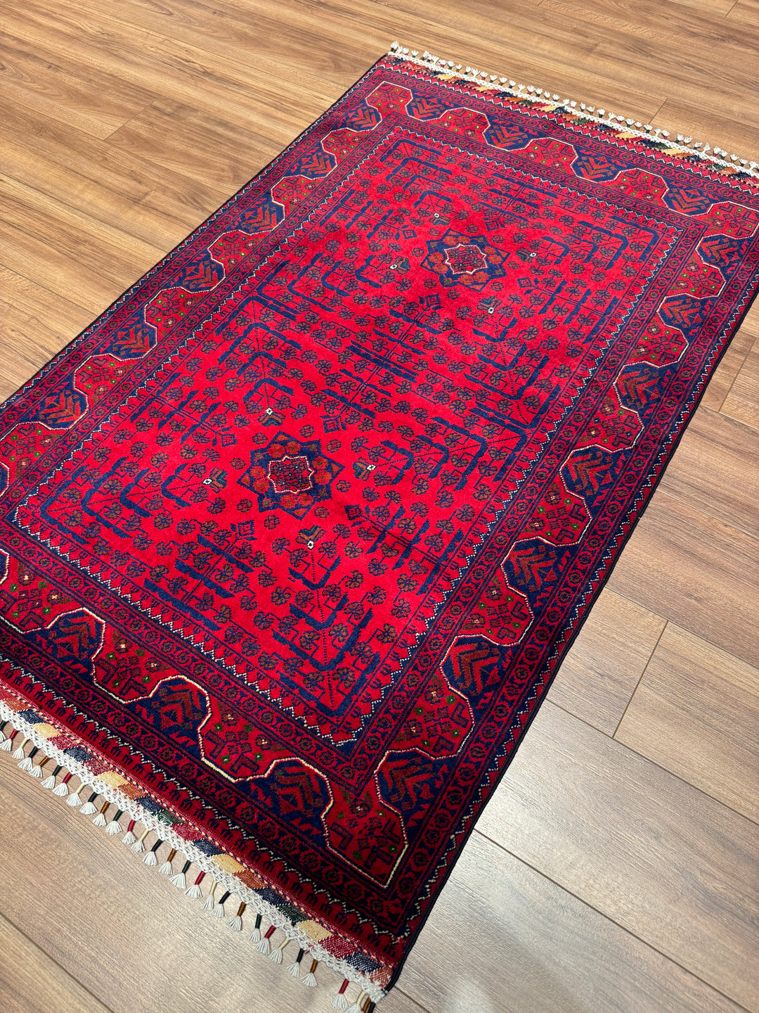 Afgan Halısı Hamyap Orijinal El Dokuması Kök Boya Yün 0.98x152 1.49 Metrekare - 3x5 ft