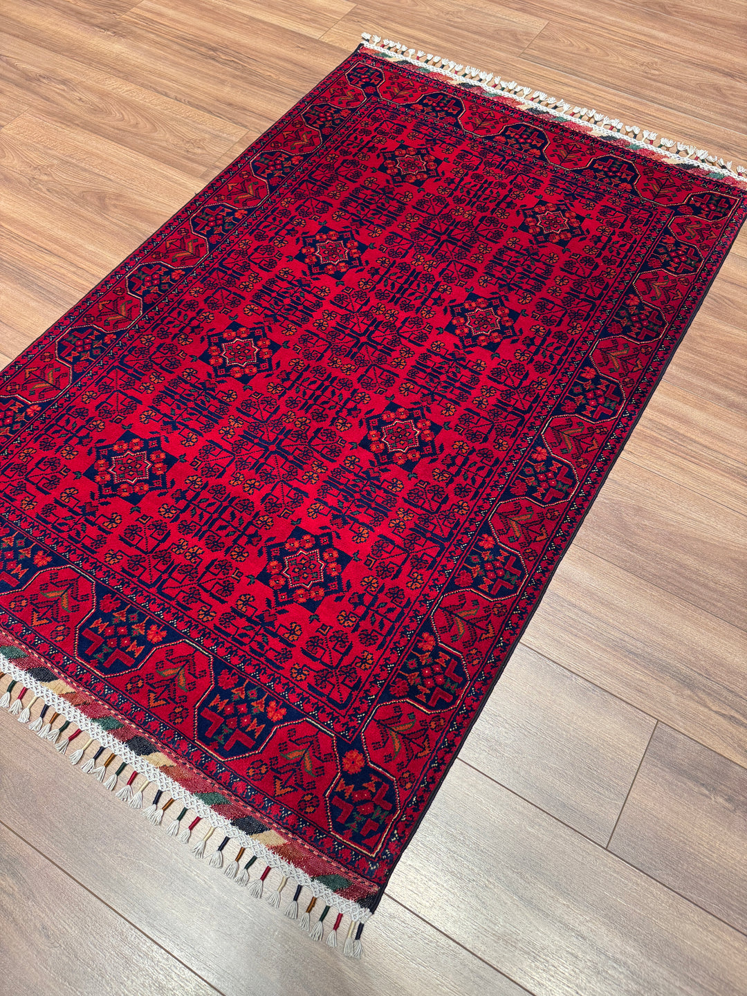 Afgan Halısı Hamyap Orijinal El Dokuması Kök Boya Yün 101x154 1.56 Metrekare - 3x5 ft