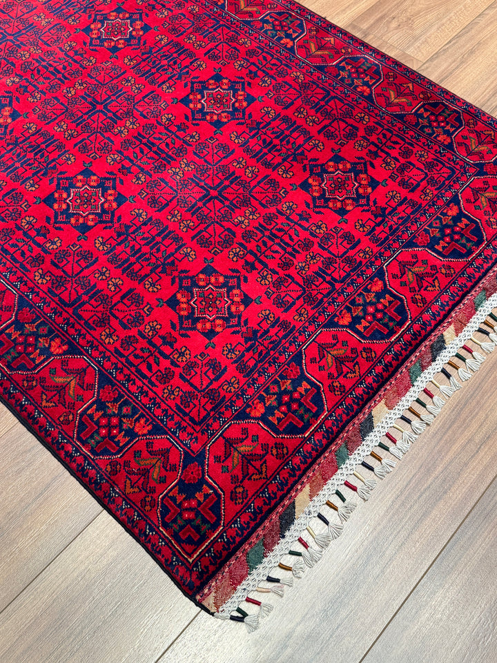 Afgan Halısı Hamyap Orijinal El Dokuması Kök Boya Yün 101x154 1.56 Metrekare - 3x5 ft