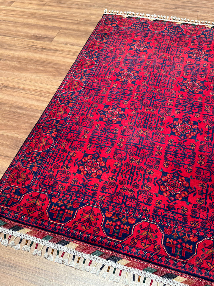Afgan Halısı Hamyap Orijinal El Dokuması Kök Boya Yün 101x154 1.56 Metrekare - 3x5 ft