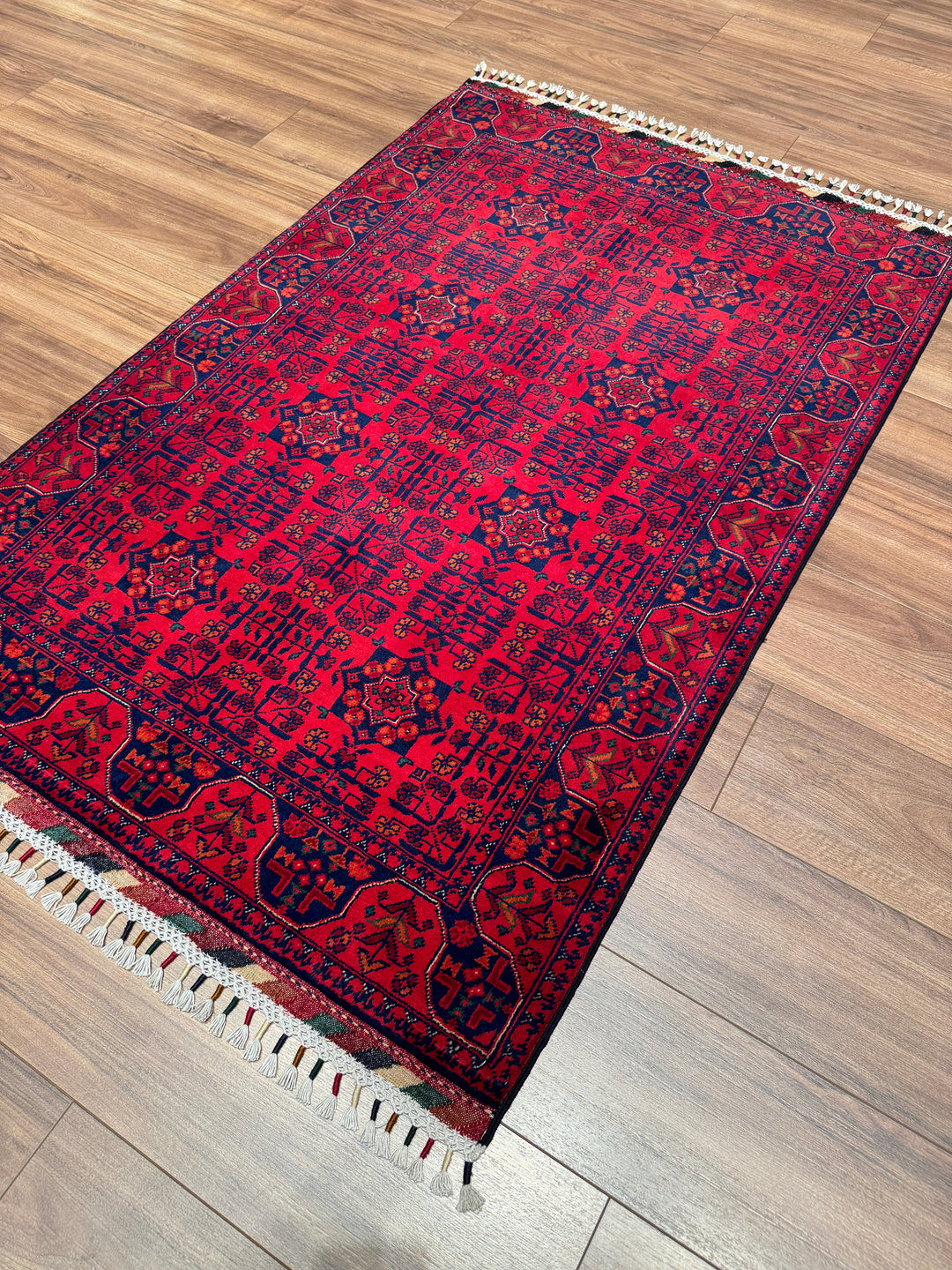 Afgan Halısı Hamyap Orijinal El Dokuması Kök Boya Yün 101x154 1.56 Metrekare - 3x5 ft