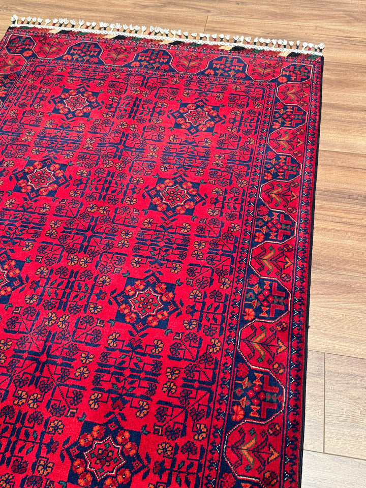 Afgan Halısı Hamyap Orijinal El Dokuması Kök Boya Yün 101x154 1.56 Metrekare - 3x5 ft