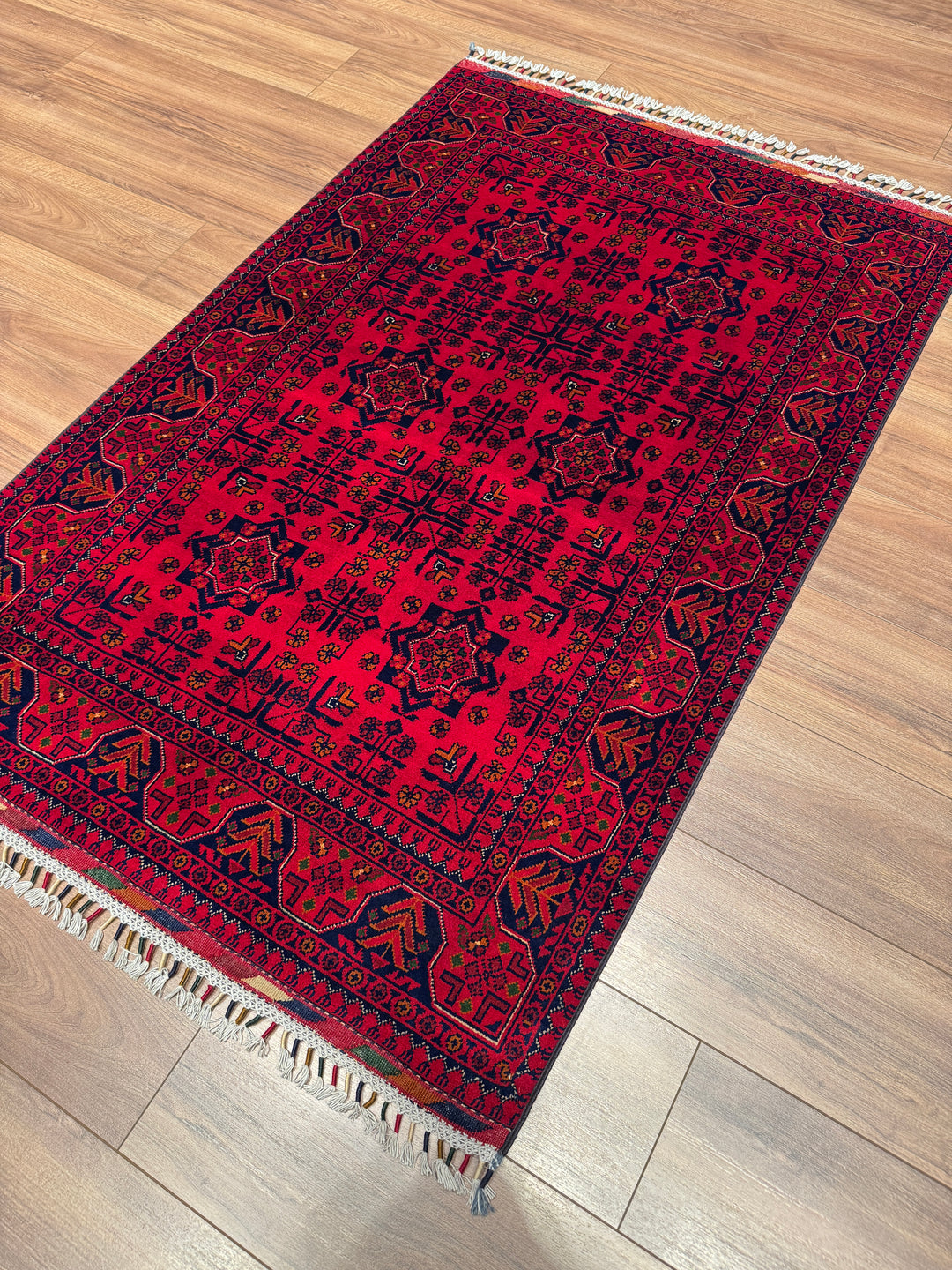 Afgan Halısı Hamyap Orijinal El Dokuması Kök Boya Yün 102x156 1.59 Metrekare - 3x5 ft