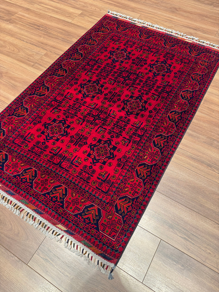 Afgan Halısı Hamyap Orijinal El Dokuması Kök Boya Yün 102x156 1.59 Metrekare - 3x5 ft