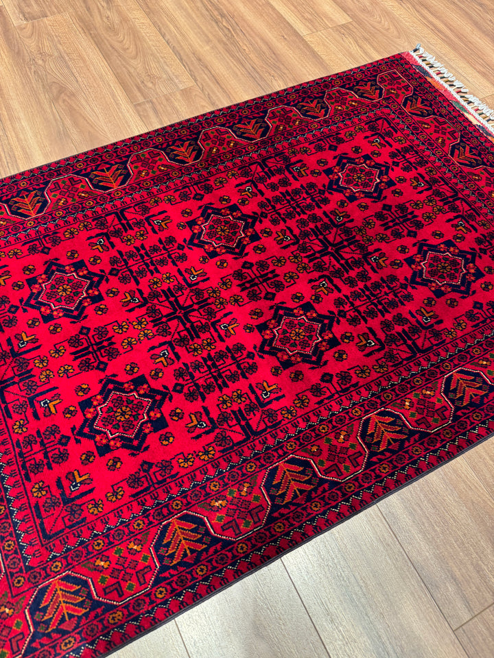 Afgan Halısı Hamyap Orijinal El Dokuması Kök Boya Yün 102x156 1.59 Metrekare - 3x5 ft