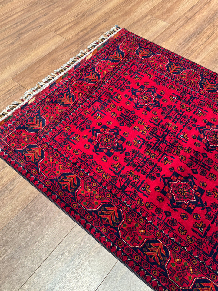 Afgan Halısı Hamyap Orijinal El Dokuması Kök Boya Yün 102x156 1.59 Metrekare - 3x5 ft