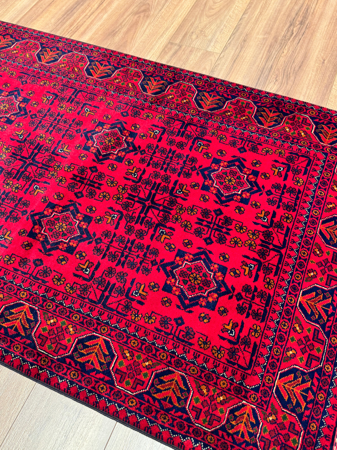 Afgan Halısı Hamyap Orijinal El Dokuması Kök Boya Yün 102x156 1.59 Metrekare - 3x5 ft