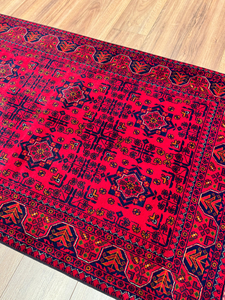 Afgan Halısı Hamyap Orijinal El Dokuması Kök Boya Yün 102x156 1.59 Metrekare - 3x5 ft
