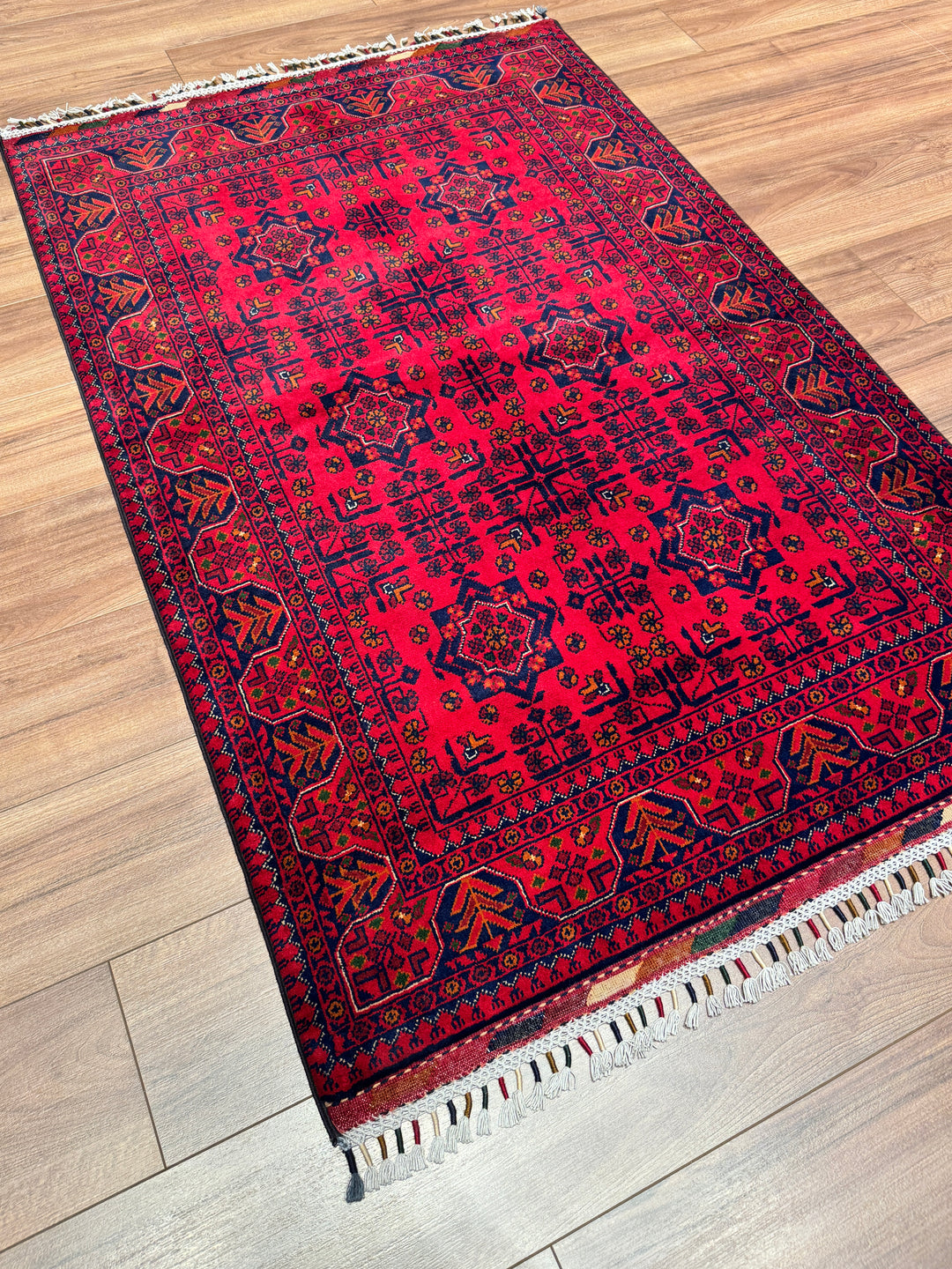 Afgan Halısı Hamyap Orijinal El Dokuması Kök Boya Yün 102x156 1.59 Metrekare - 3x5 ft
