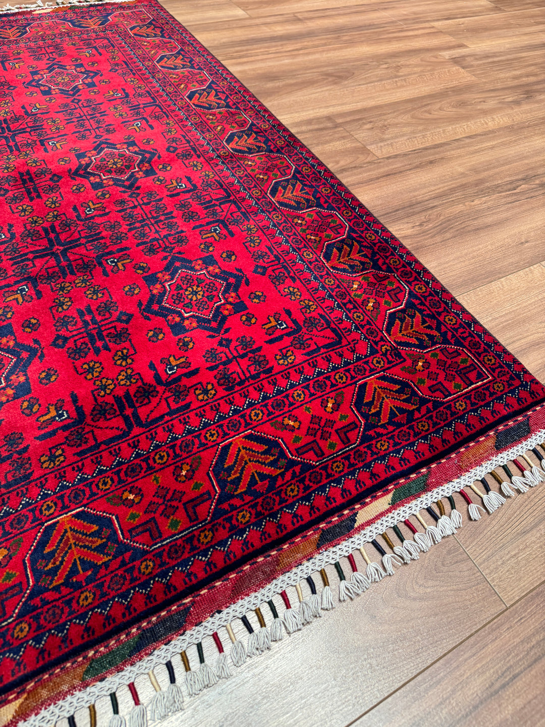 Afgan Halısı Hamyap Orijinal El Dokuması Kök Boya Yün 102x156 1.59 Metrekare - 3x5 ft