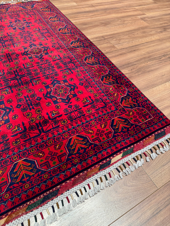 Afgan Halısı Hamyap Orijinal El Dokuması Kök Boya Yün 102x156 1.59 Metrekare - 3x5 ft