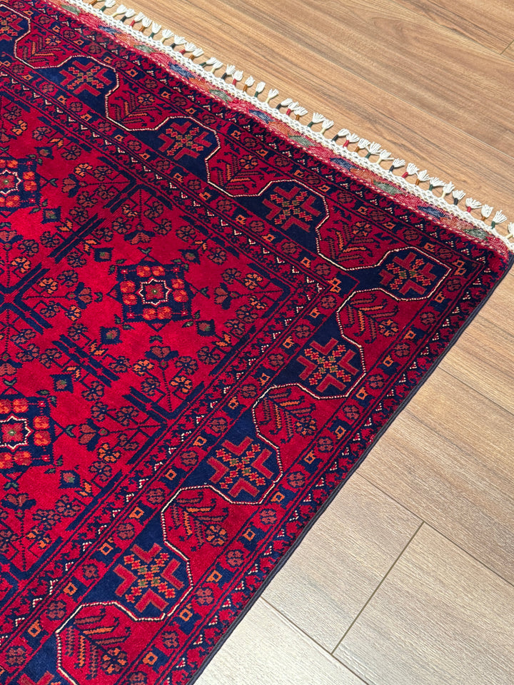 Afgan Halısı Hamyap Orijinal El Dokuması Kök Boya Yün 102x149 1.52 Metrekare - 3x5 ft