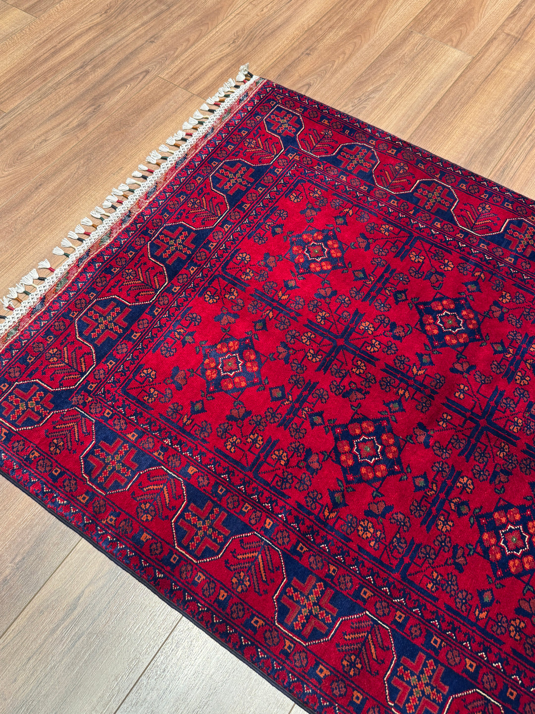 Afgan Halısı Hamyap Orijinal El Dokuması Kök Boya Yün 102x149 1.52 Metrekare - 3x5 ft