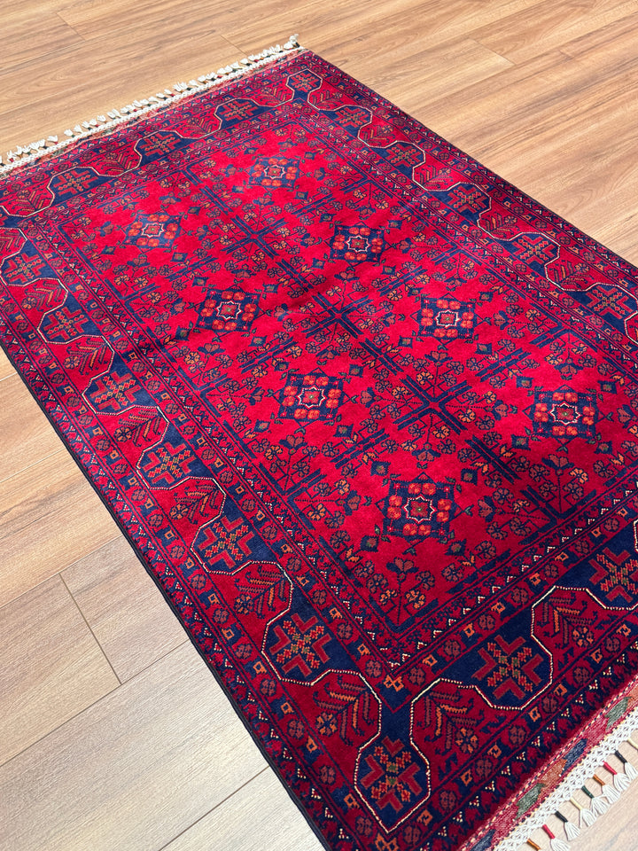 Afgan Halısı Hamyap Orijinal El Dokuması Kök Boya Yün 102x149 1.52 Metrekare - 3x5 ft
