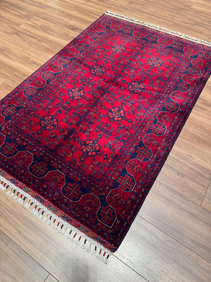 Afgan Halısı Hamyap Orijinal El Dokuması Kök Boya Yün 102x149 1.52 Metrekare - 3x5 ft