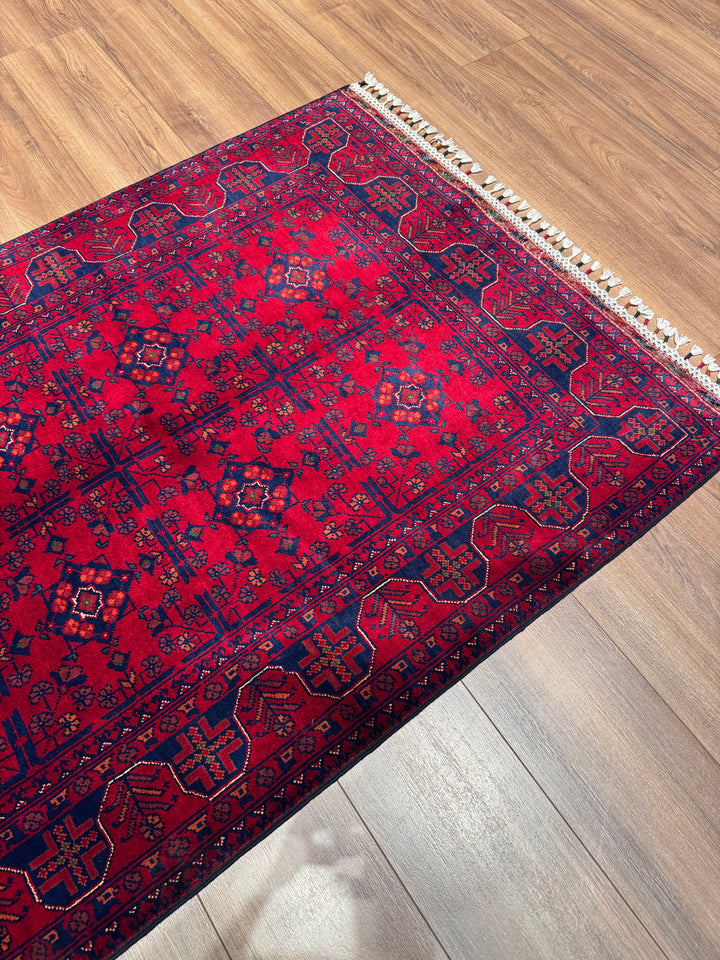 Afgan Halısı Hamyap Orijinal El Dokuması Kök Boya Yün 102x149 1.52 Metrekare - 3x5 ft