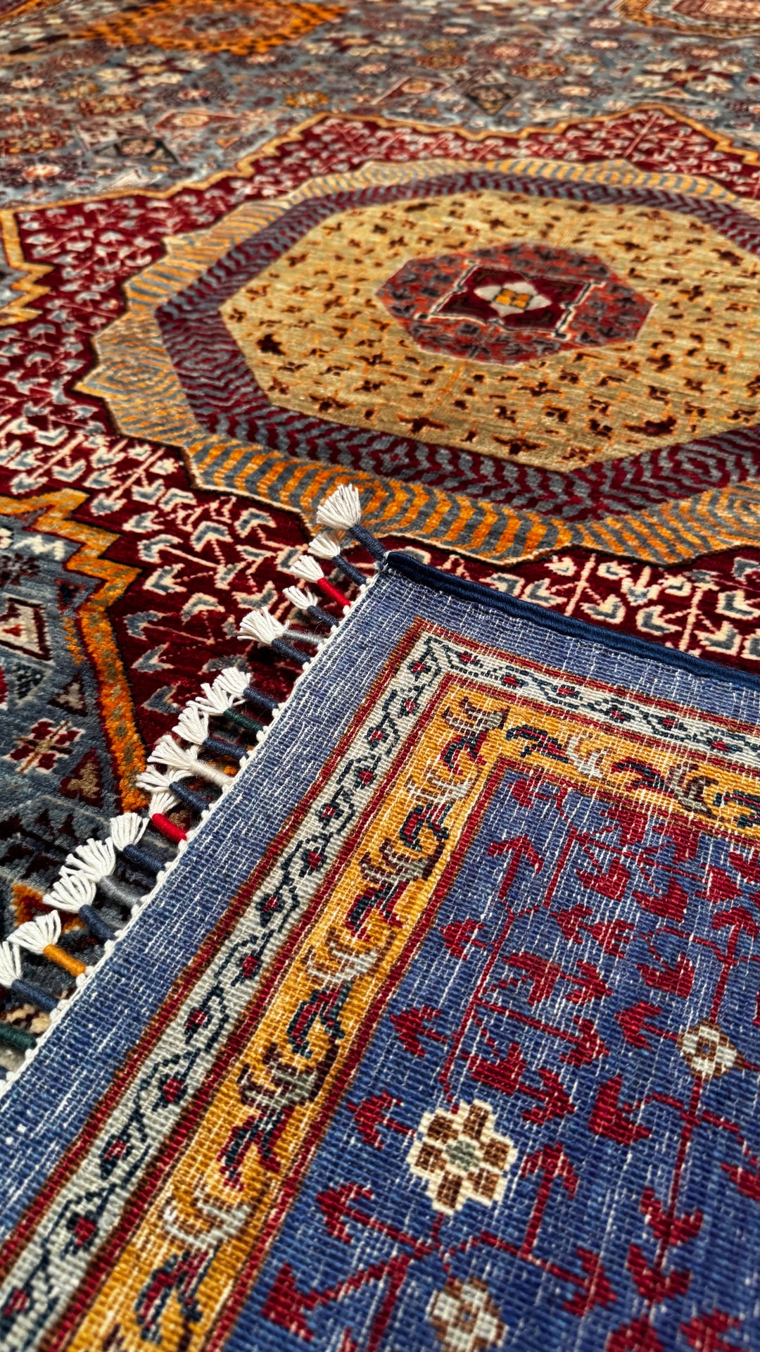 Mamluk Original Hand Woven Multi Root Dyed Wool Carpet 249x305 7.59 Square Meters - 7x10 ft 