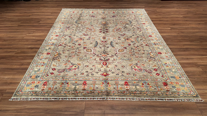 Sultani Binbirgece Original Hand Woven Brown Root Dye Wool Carpet 244x317 7.73 Square Meters - 8x10 ft 