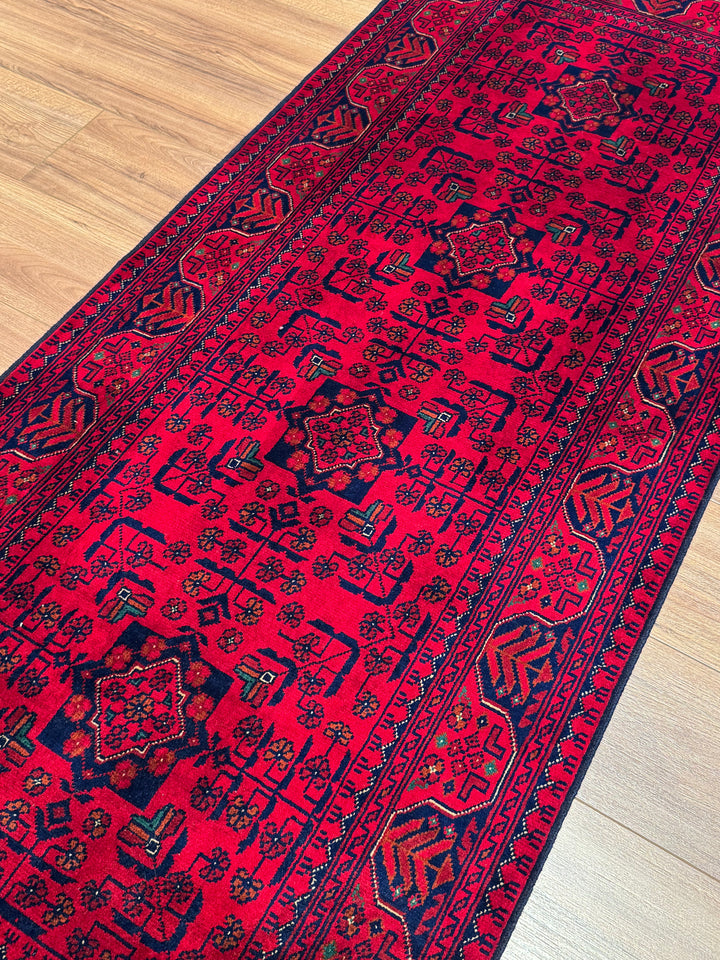 Afgan Halısı Hamyap Yolluk Orijinal El Dokuması Kök Boya Yün 0.80x199 1.59 Metrekare - 3x6 ft