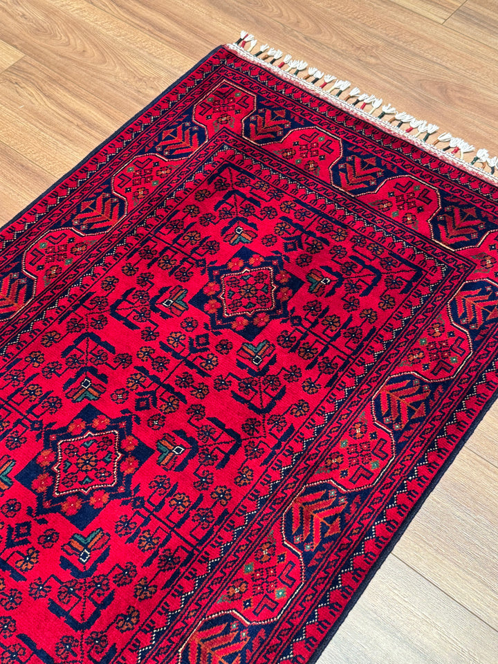 Afgan Halısı Hamyap Yolluk Orijinal El Dokuması Kök Boya Yün 0.80x199 1.59 Metrekare - 3x6 ft