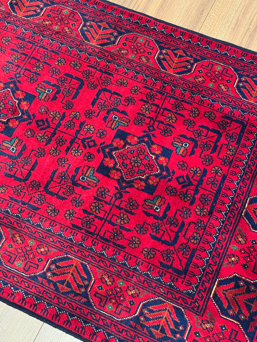 Afgan Halısı Hamyap Yolluk Orijinal El Dokuması Kök Boya Yün 0.80x199 1.59 Metrekare - 3x6 ft