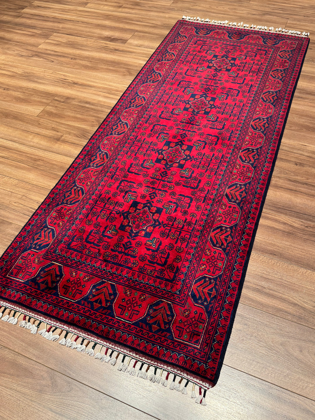 Afgan Halısı Hamyap Yolluk Orijinal El Dokuması Kök Boya Yün 0.80x199 1.59 Metrekare - 3x6 ft