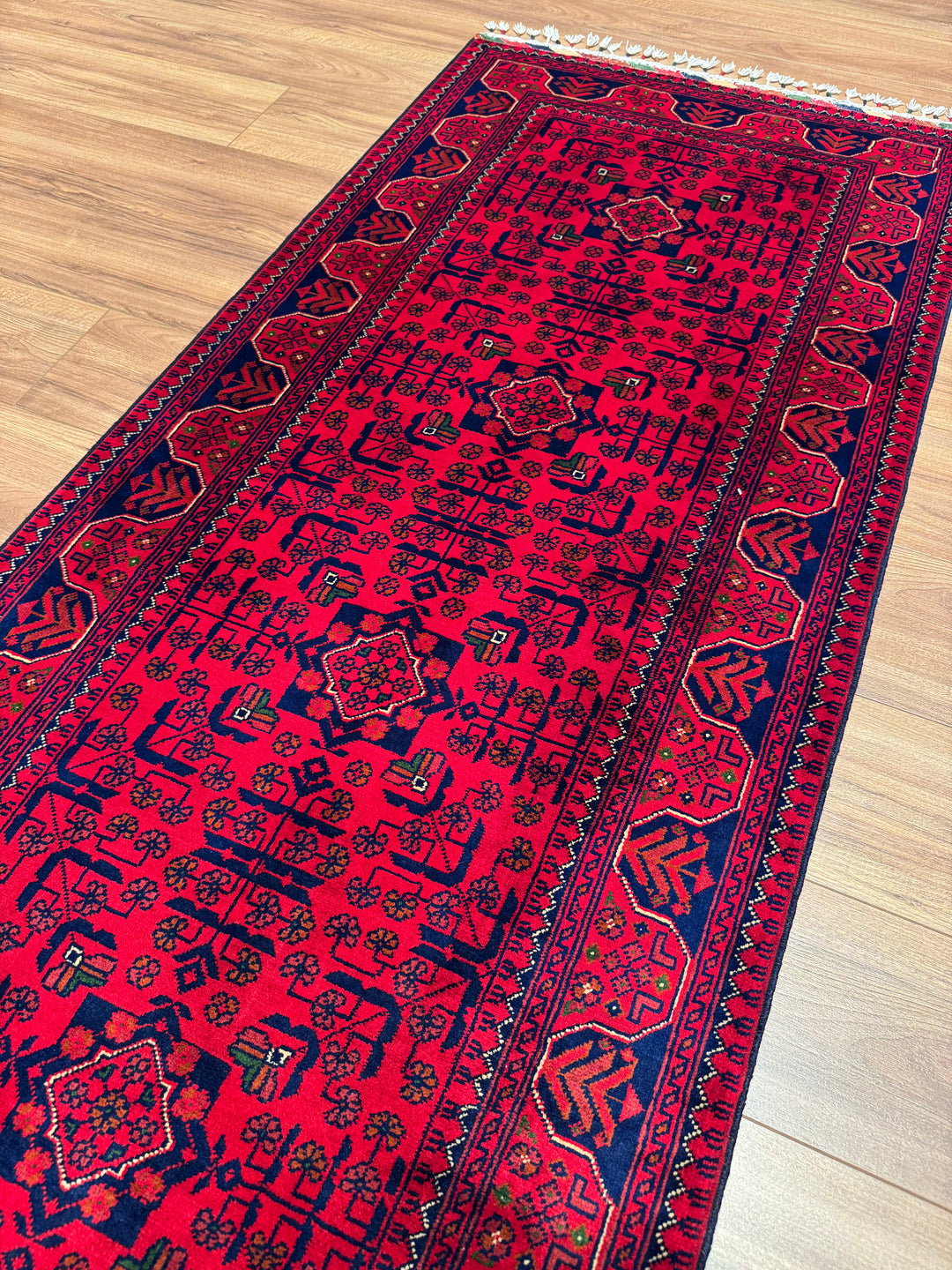 Afgan Halısı Hamyap Yolluk Orijinal El Dokuması Kök Boya Yün 0.83x198 1.64 Metrekare - 3x6 ft