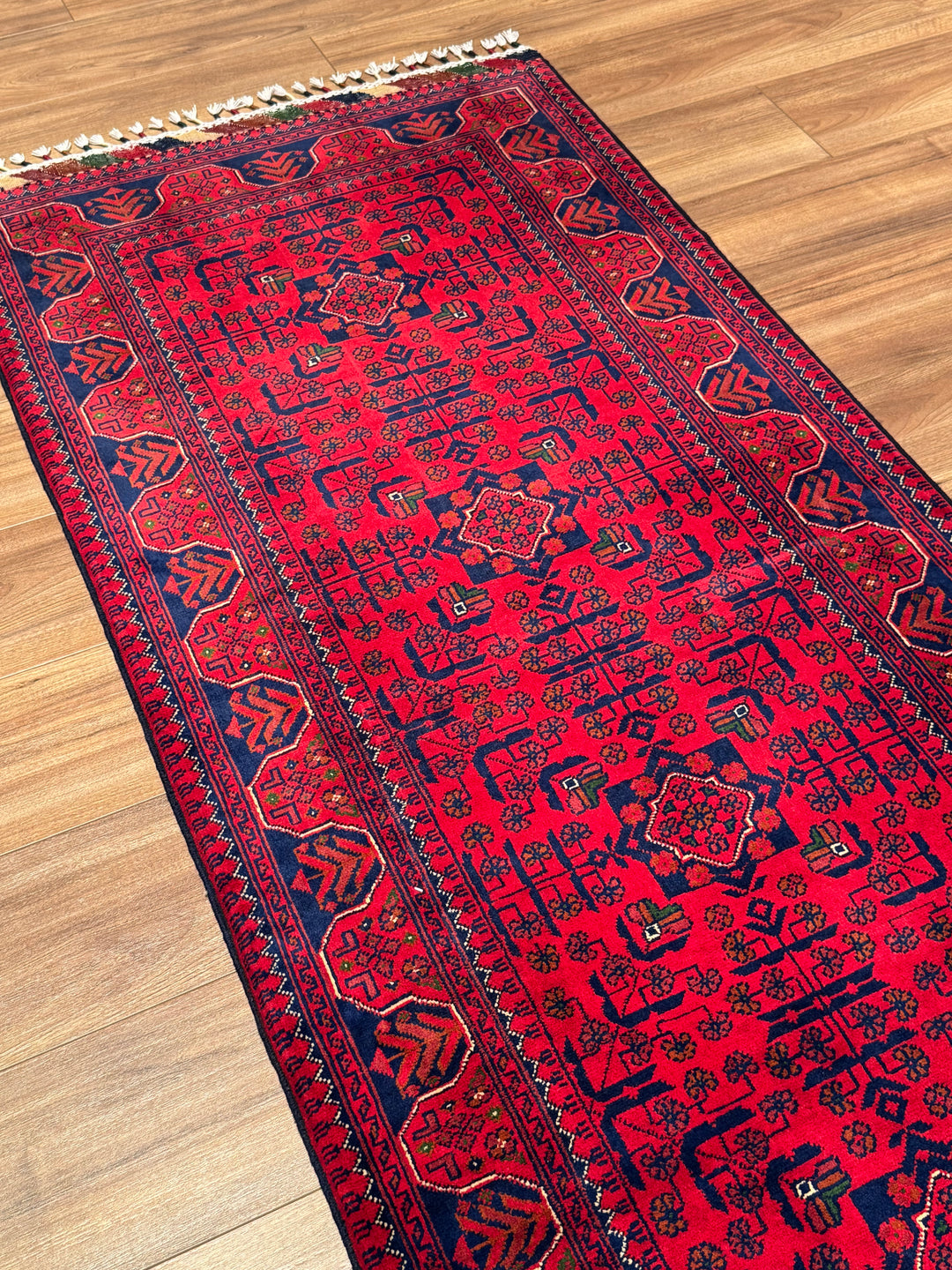 Afgan Halısı Hamyap Yolluk Orijinal El Dokuması Kök Boya Yün 0.83x198 1.64 Metrekare - 3x6 ft