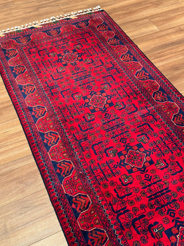 Afgan Halısı Hamyap Yolluk Orijinal El Dokuması Kök Boya Yün 0.83x198 1.64 Metrekare - 3x6 ft