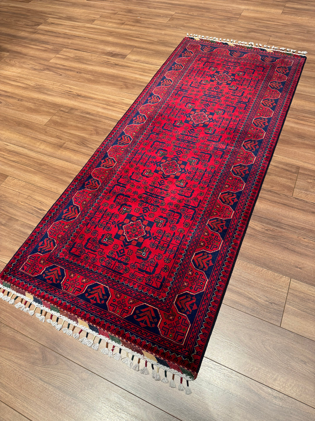 Afgan Halısı Hamyap Yolluk Orijinal El Dokuması Kök Boya Yün 0.83x198 1.64 Metrekare - 3x6 ft