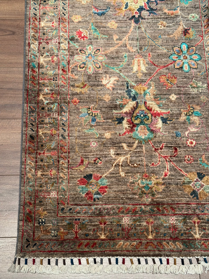 Sultani Binbirgece Yolluk Orijinal El Dokuması Kahverengi Kök Boya Yün Halı 0.80x398 3.18 Metrekare - 3x12 ft