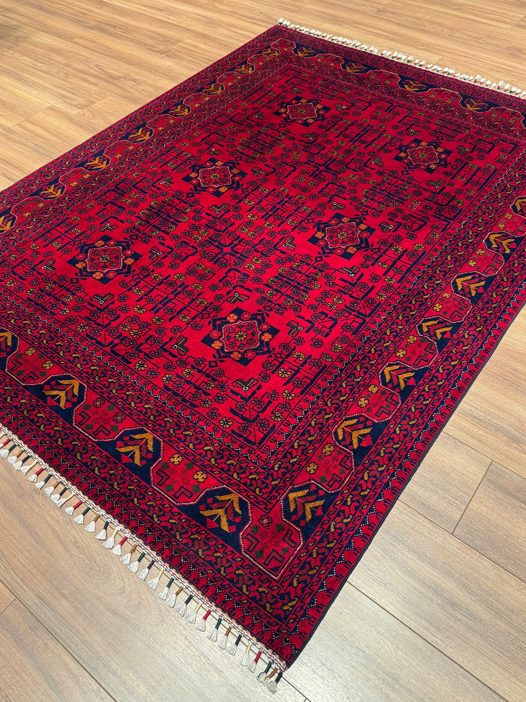 Afgan Halısı Hamyap Orijinal El Dokuması Kök Boya Yün 147x195 2.87 Metrekare - 5x6 ft