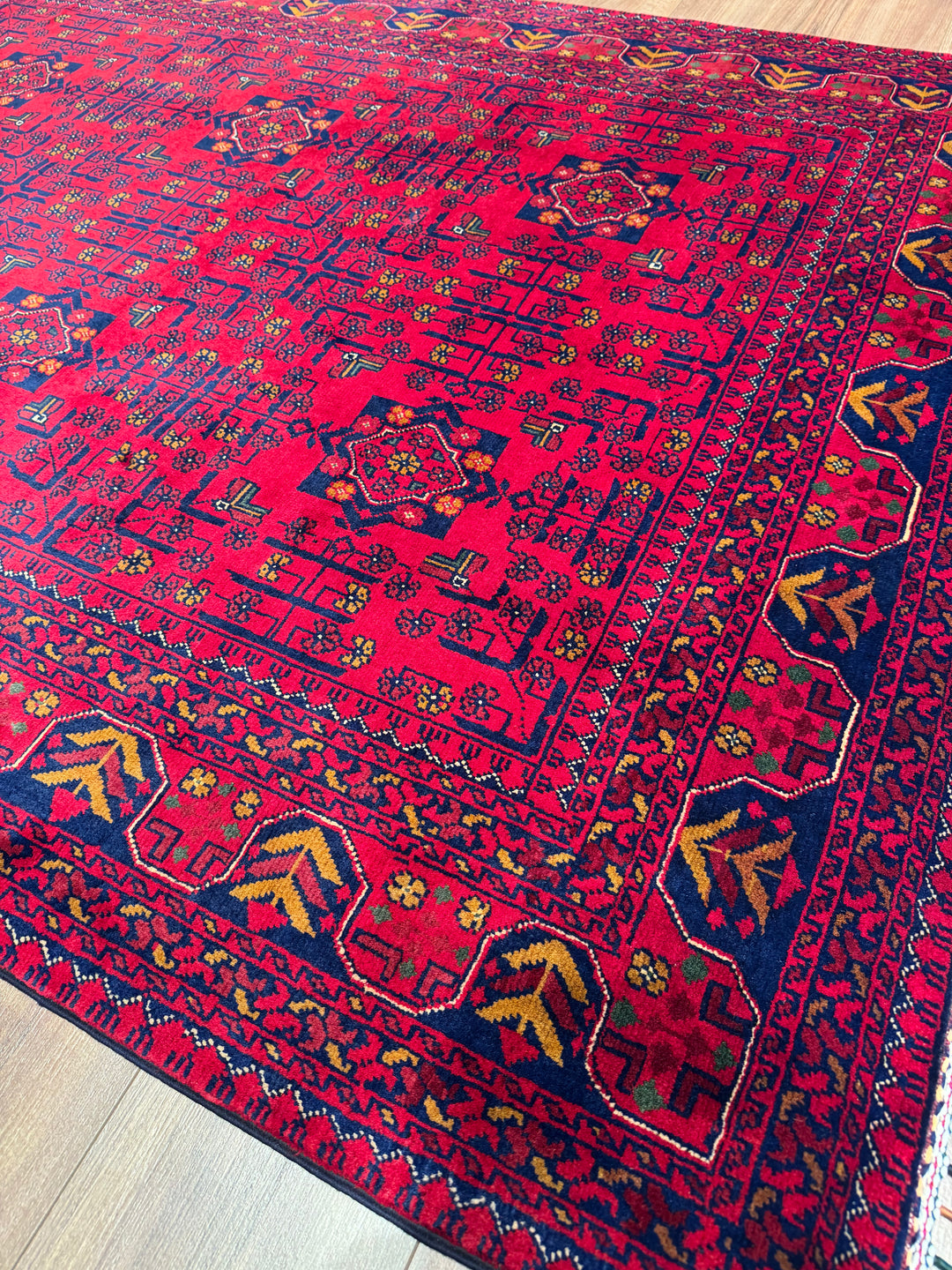 Afgan Halısı Hamyap Orijinal El Dokuması Kök Boya Yün 147x195 2.87 Metrekare - 5x6 ft