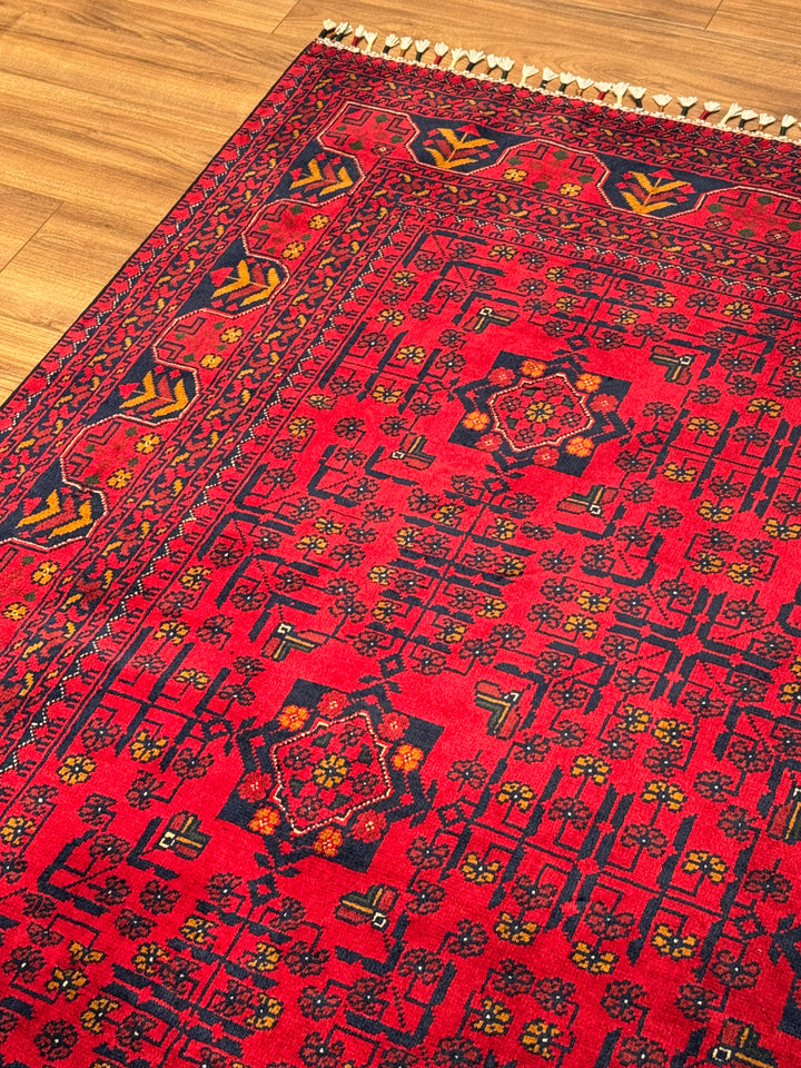 Afgan Halısı Hamyap Orijinal El Dokuması Kök Boya Yün 147x195 2.87 Metrekare - 5x6 ft