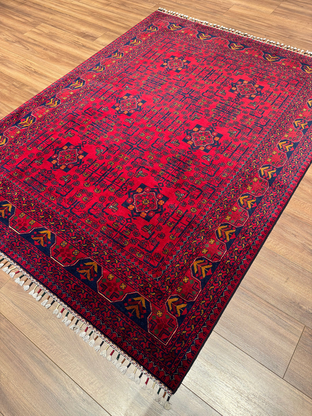 Afgan Halısı Hamyap Orijinal El Dokuması Kök Boya Yün 147x195 2.87 Metrekare - 5x6 ft