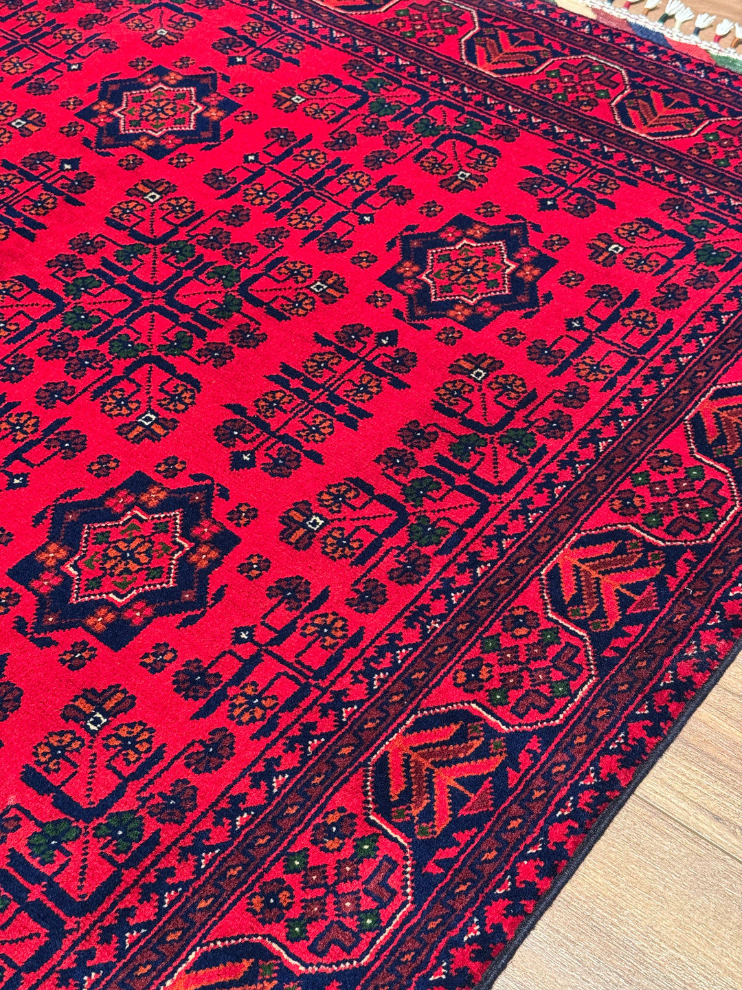 Afgan Halısı Hamyap Orijinal El Dokuması Kök Boya Yün 148x202 2.99 Metrekare - 5x6 ft