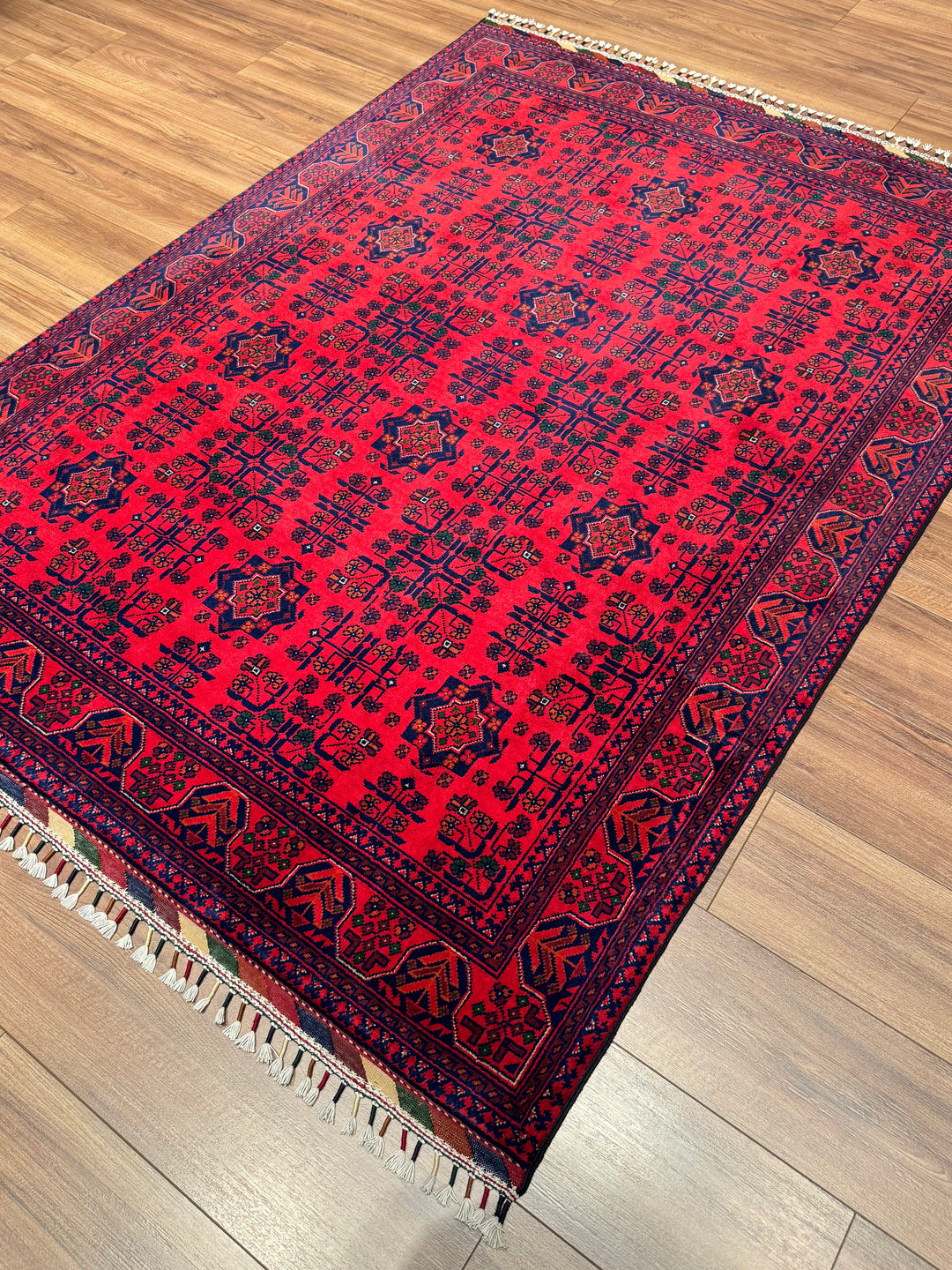 Afgan Halısı Hamyap Orijinal El Dokuması Kök Boya Yün 148x202 2.99 Metrekare - 5x6 ft