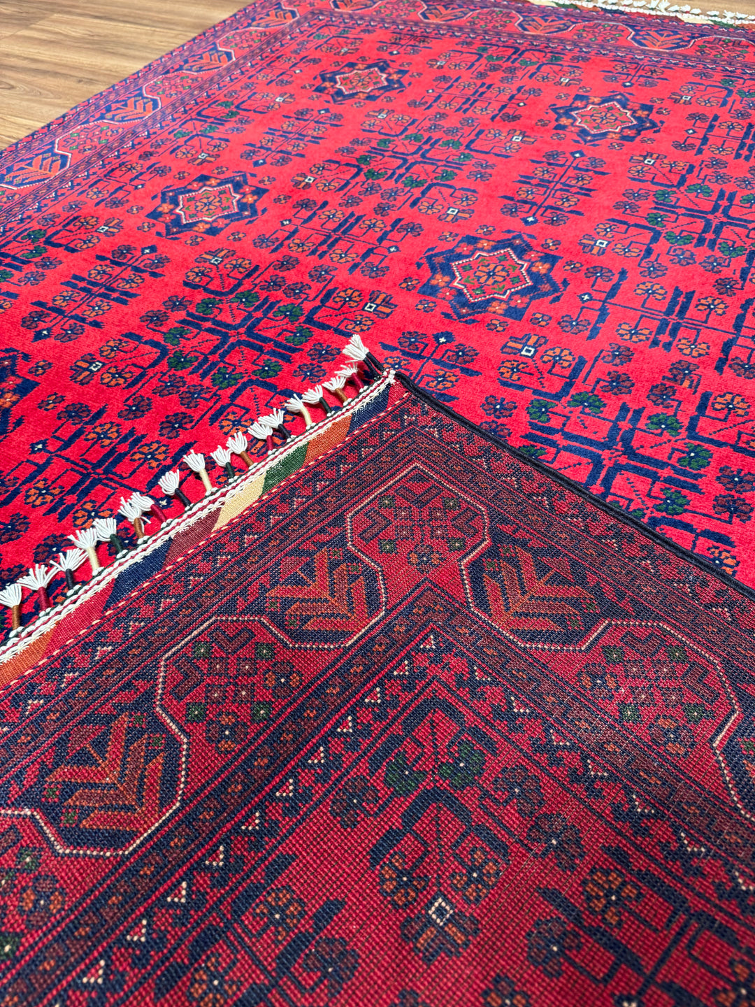 Afgan Halısı Hamyap Orijinal El Dokuması Kök Boya Yün 148x202 2.99 Metrekare - 5x6 ft