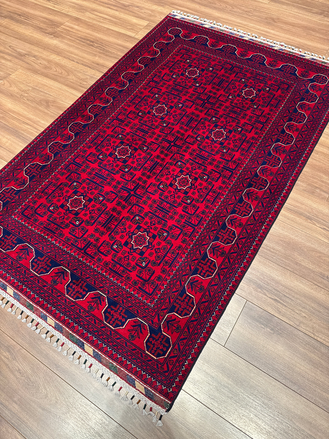 Afgan Halısı Hamyap Orijinal El Dokuması Kök Boya Yün 121x190 2.30 Metrekare - 3x5 ft