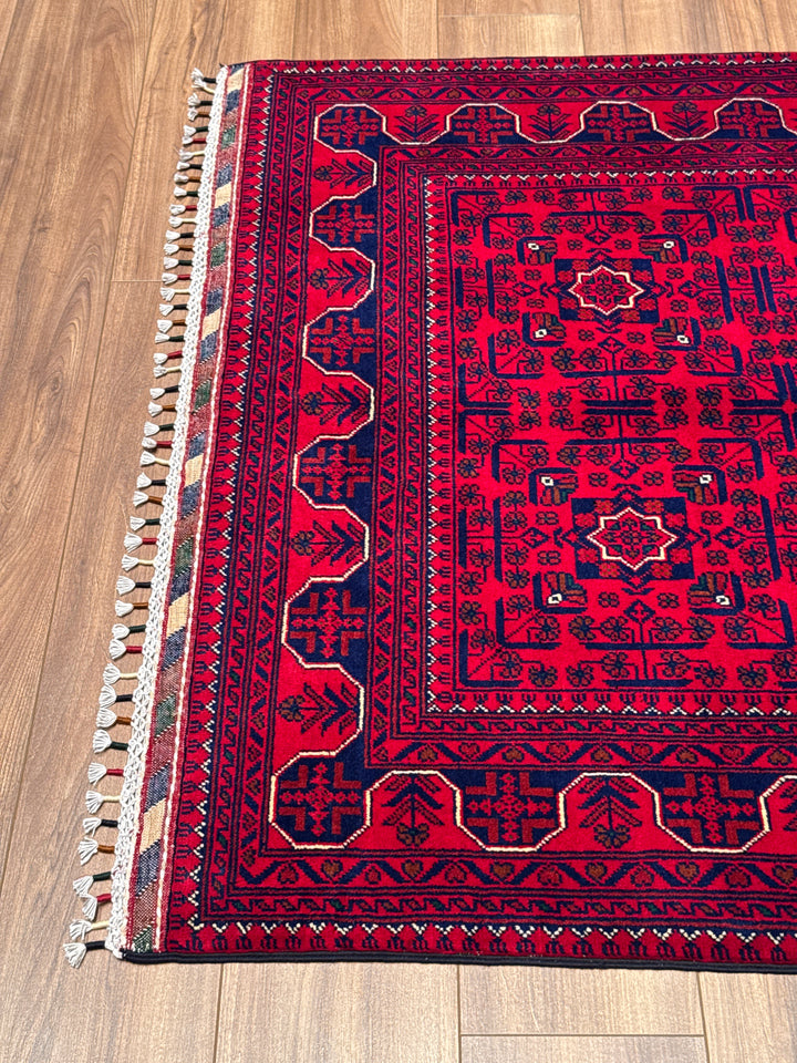 Afgan Halısı Hamyap Orijinal El Dokuması Kök Boya Yün 121x190 2.30 Metrekare - 3x5 ft