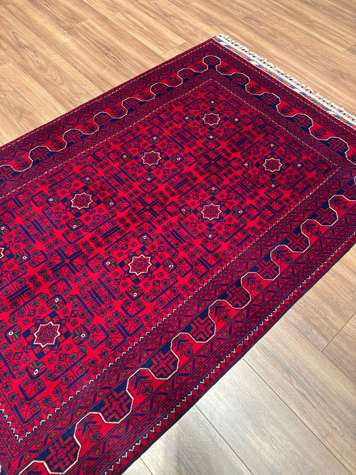 Afgan Halısı Hamyap Orijinal El Dokuması Kök Boya Yün 121x190 2.30 Metrekare - 3x5 ft